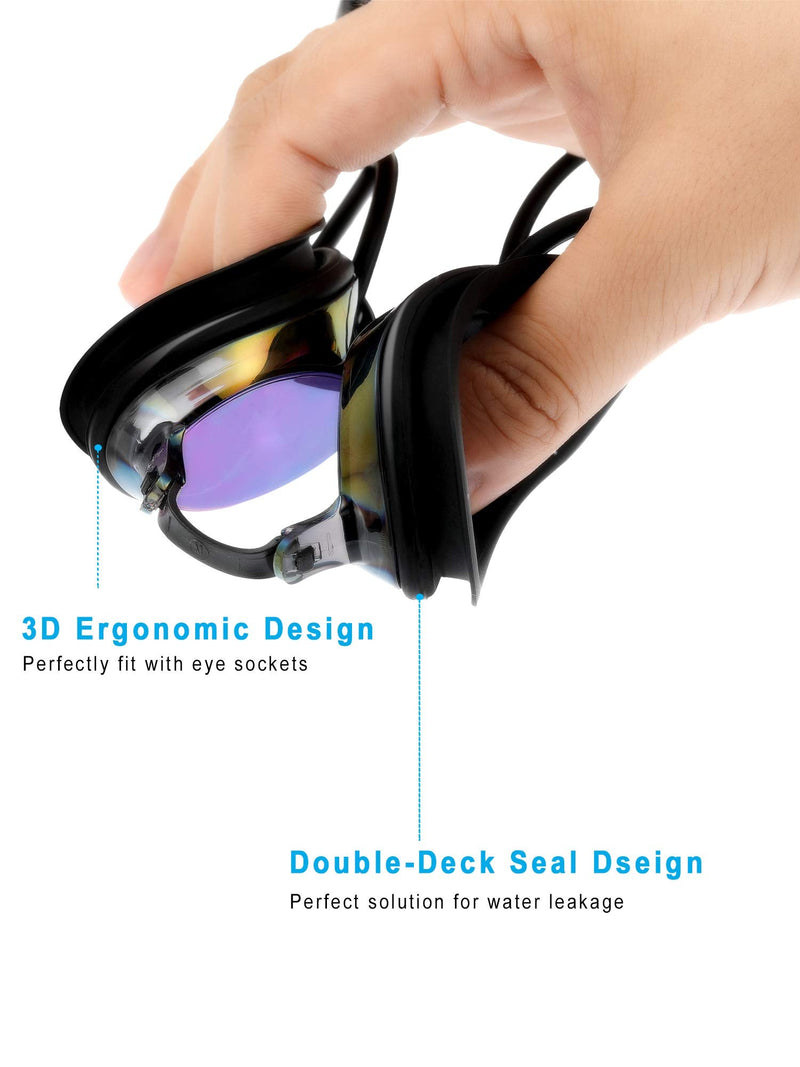 Chinco 4 Pairs Triathlon Swim Goggles, Swimming Goggles Anti Fog Shatterproof UV Protection Goggles, Assorted Colors - BeesActive Australia
