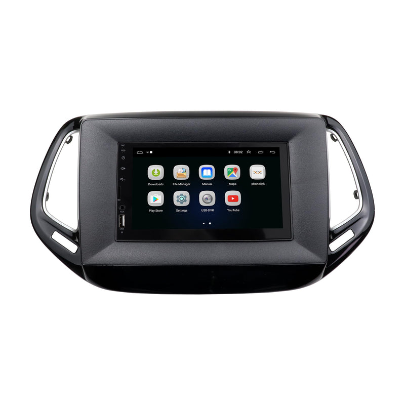 Radio Stereo Bezel for Jeep Compass 2017-2018 Dash Installation Mount Trim Kit Fits 10.1" and Double Din Size Screen
