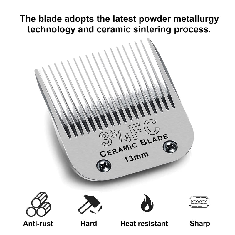 BESTBOMG replacement blades for hair clippers for grooming dogs compatible with Oster animal hair clippers compatible with Wahl and Andis dog clippers (3FC) B1 3FC 13mm - BeesActive Australia