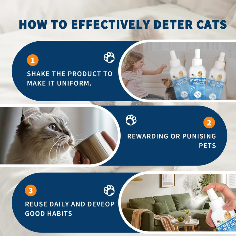 Cat Deterrent Spray: 200ML Cat Repellent Indoor for Cat and Kitten, Cat Scratch Deterrent for Furniture, Effective Cat Repellent Spray Training Aid for Furniture, Curtains, Sofas, Indoor & Outdoor - BeesActive Australia