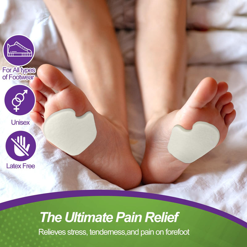 20 Pcs Sesamoiditis Pads, 1/4" Thick Adhesive Skived Felt Metatarsal Felt Foot Pad for Callus Sesamoiditis Relief Forefoot Cushion Dancers Pads Ball of Feet Pain(Beige,Right) Right Foot Style