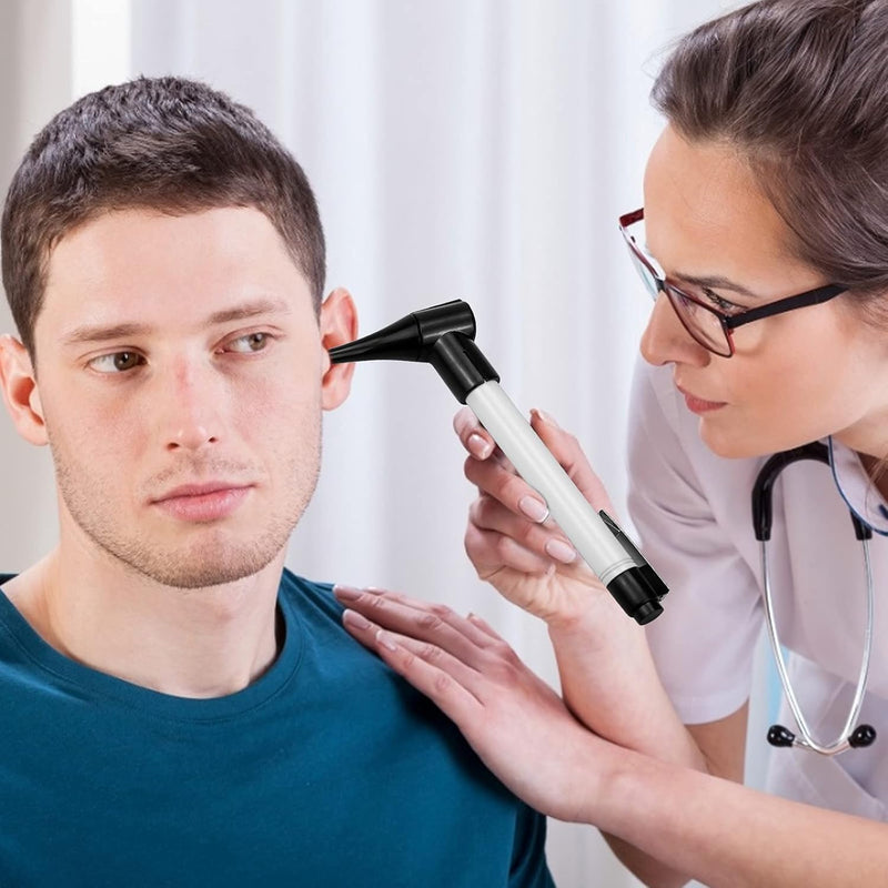 Slimline Stainless Pocket Otoscope, Handheld Ear Scope Otoscope with Soft LED Light & 7 Specula Tips for Kids Adults Pets Animals - BeesActive Australia