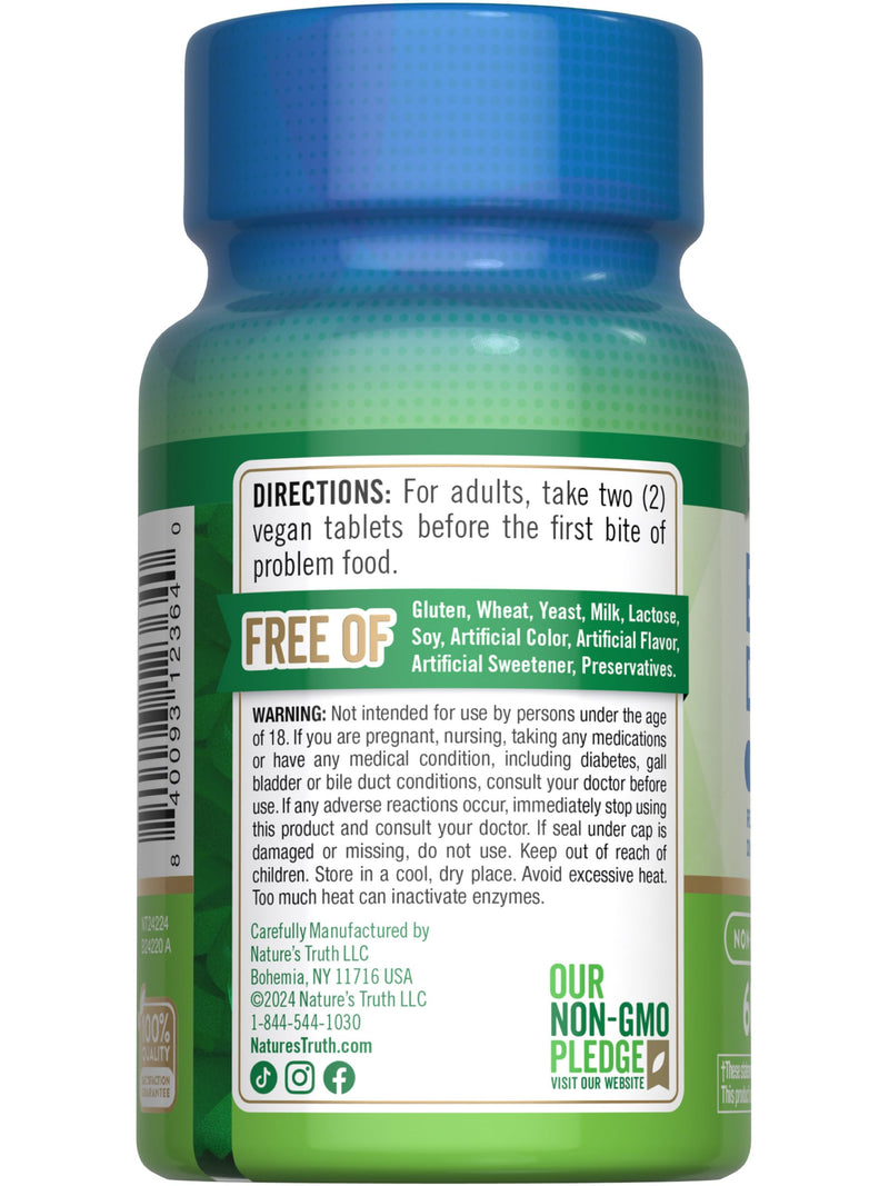 Nature's Truth Digestive Enzymes | 60 Pills | Bean Digest | Vegan, Non-GMO & Gluten Free Supplement