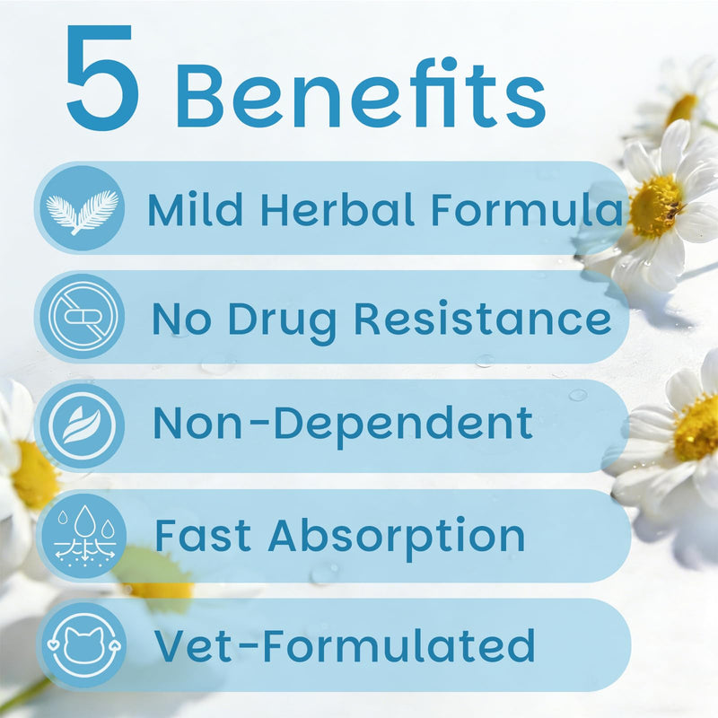 Cat Heat Relief Drops, Natural Herbal Melatonin for Cats: Estrus Relief, Heat Cycle Calming, Sleep Support | Non-Drowsy, No Drug Resistance | Ideal for Multi-Cat Homes, Travel, Boarding & Isolation