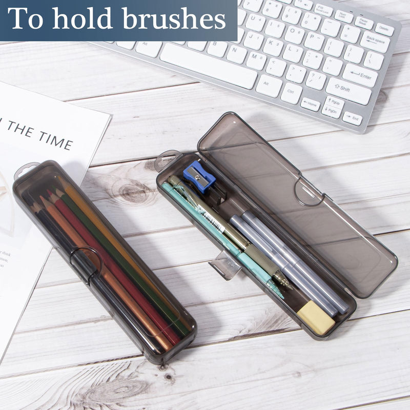 Toothbrush Travel Case 2 Pack, Clear Black Toothbrush Case Holder Travel Size Plastic Toothbrush Holder Toothpaste Storage Container Portable for Traveling, 7.87 x 1.85 x 1.18” 7.87 x 1.85 x 1.18" - BeesActive Australia