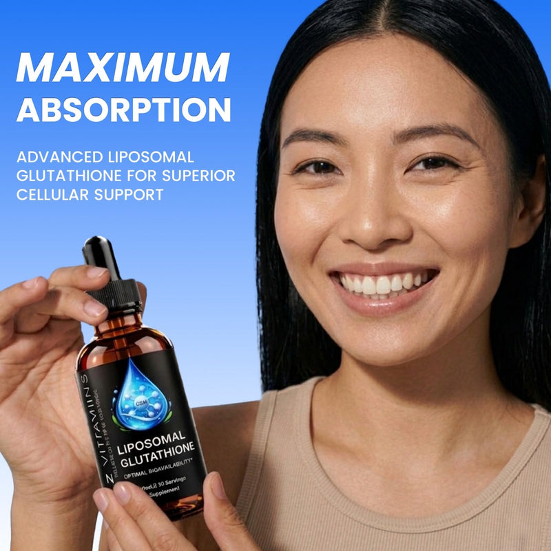 Liposomal Glutathione Liquid Supplement, High Absorption, 2oz | Liquid Glutathione Supports Immunity, Skin, And Hair Health With Daily Liposomal Absorption, 30-Day Supply