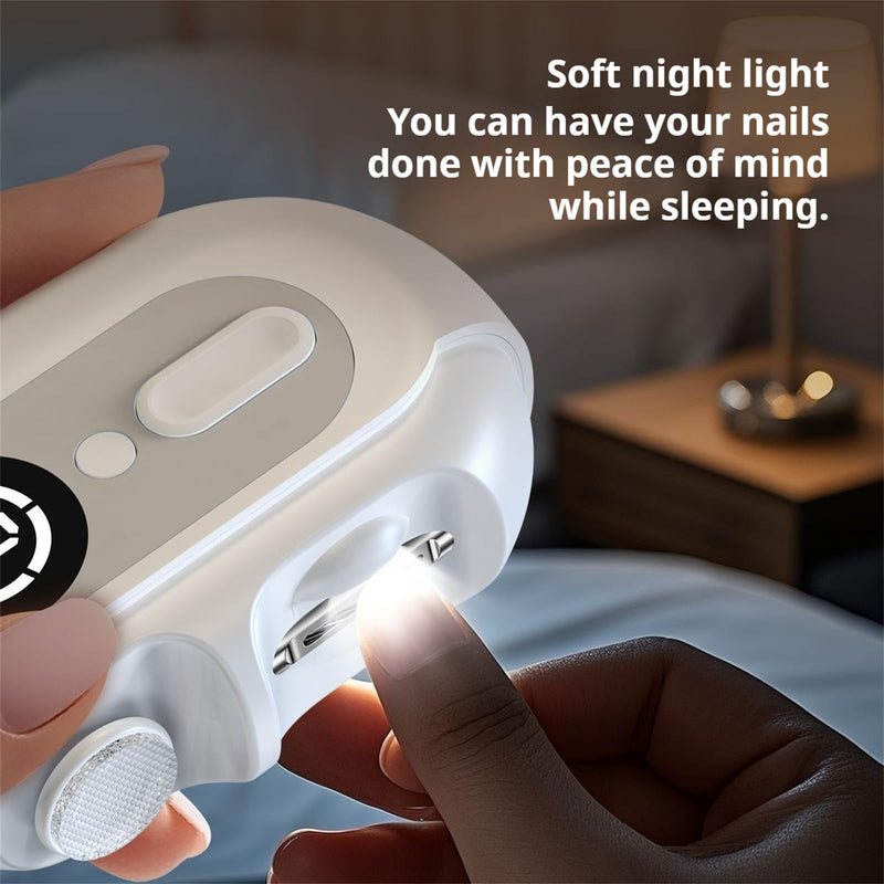 4-in-1 Electric Nail Clipper for Seniors & Baby - USB Rechargeable Trimmer with 2 Speeds, Magnetic Cover & Scrap Collector, Safe Fingernail & Toenail Clipper for Kids Adults