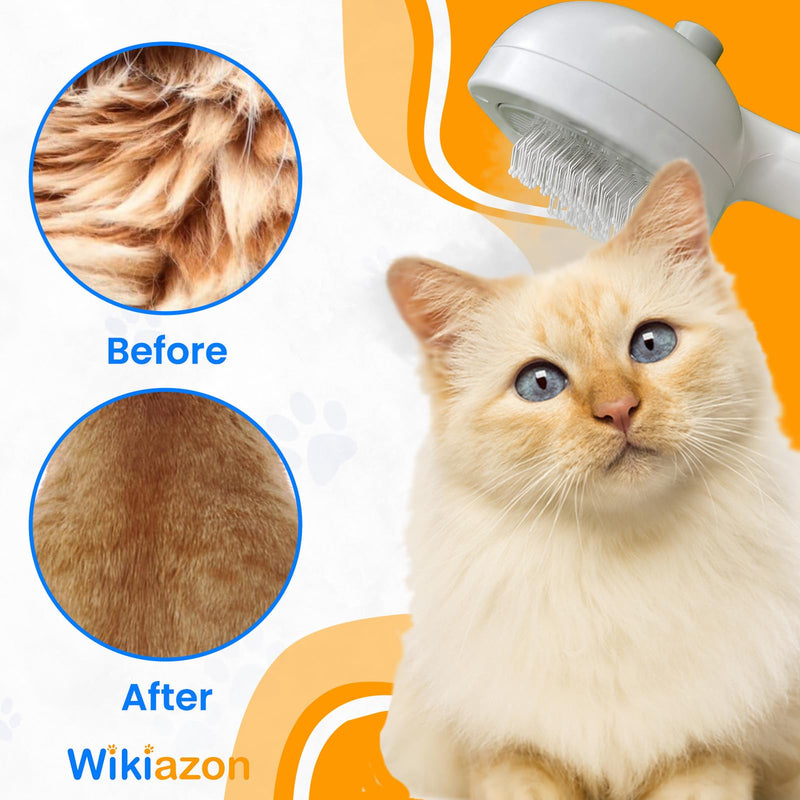 4 In 1 Cat Steam Brush, Self Cleaning, Anti Static Shedding Spray Comb, Hair Removal, Mist Indoor Steamy Grooming Brush for Dog, Water Spritz Defur with Steamer Cloud Para Gatos (White Pro) White Pro - BeesActive Australia