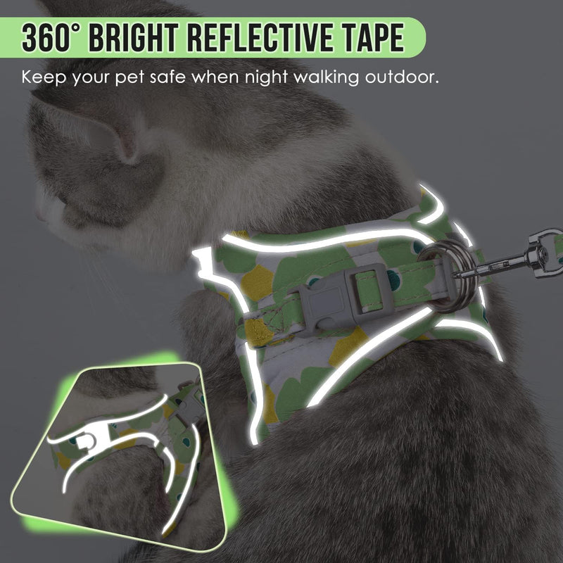 Lukovee Cat Harness and Leash for Walking, Adjustable Escape Proof Vest Harness for Kitten with Reflective Strips Lightweight Step-in Jacket for Cats Puppy Small Pet Traveling Hiking(Small,Pink) S ( Chest 12.6'' ~ 15.0'') A- Pink - BeesActive Australia