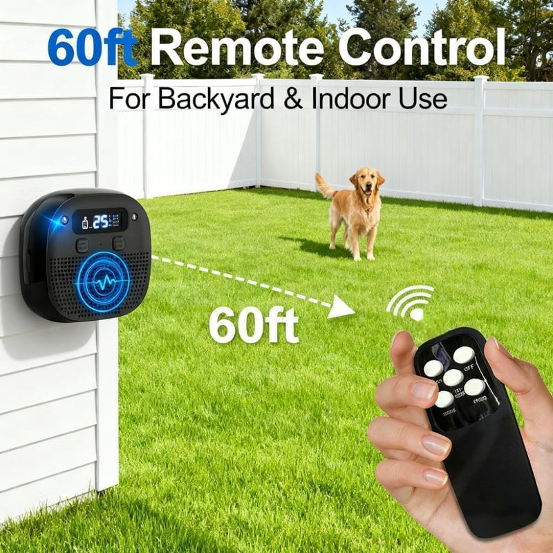 Dog Barking Control Devices, Anti Barking Device for Dogs with Remote Control, Ultrasonic & Sensor Technology, Rechargeable, Waterproof, Adjustable Modes & Frequencies (Pure Black)