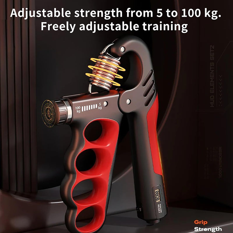Grip Strength Trainer, Hand Grip Strengthener with Adjustable Resistance 11-220Lbs(5-100KG), Automatic Counter, Ergonomic Design, Forearm Strengthener for Musicians Athletes and Injury Recovery Orange - BeesActive Australia