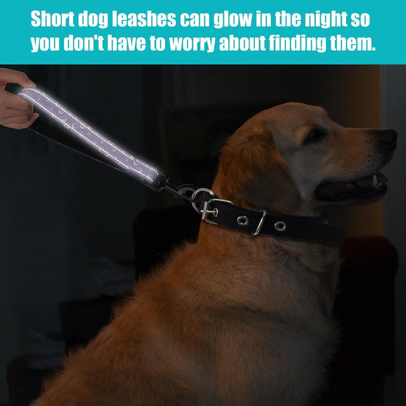 Short Dog Leash,Traffic Leash,Reflective Nylon Padded Handle,Nylon Short Dog Leash for Training Control - for Large and Medium Sized Dogs. (Moon) Moon - BeesActive Australia