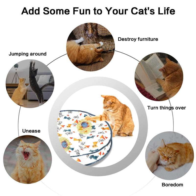 Interactive Cat Toys for Indoor Cats, Sea Urchin Smart Bouncing Ball Fast Rolling with Light, Automatic Moving Cat Ball Toys Hide and Seek Game in 28 Inch Pouch White - BeesActive Australia