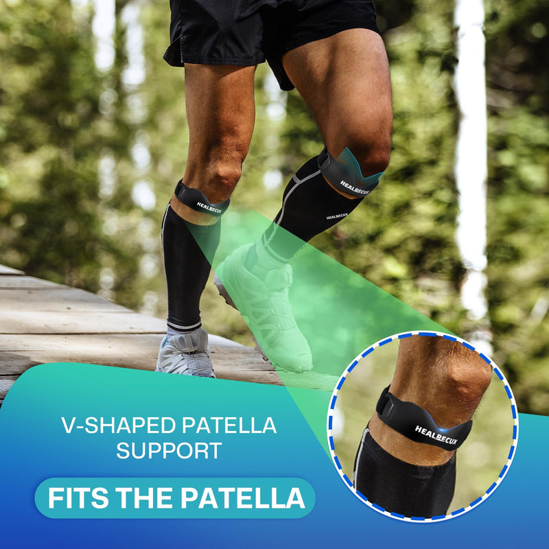Patella Band, Knee Strap Patella Tendon Support for Knee Pain & Tendonitis, Patella Stabilizer Knee Brace for Running, Basketball, Jumpers Knee, Tennis, Volleyball & Squats - Inky 1 Pack - BeesActive Australia