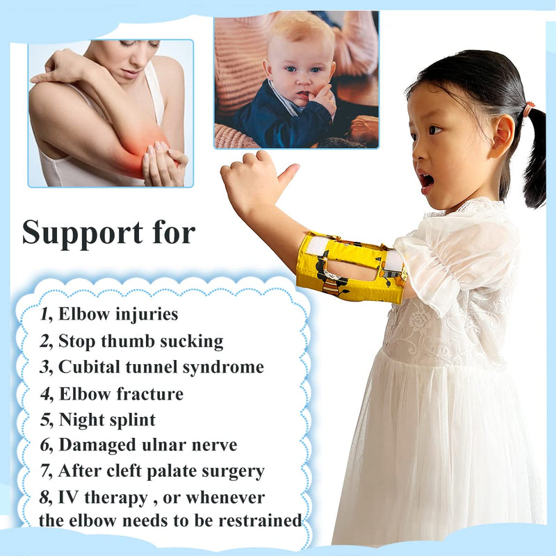 Prevent Scratching Face, Thumb Sucking Habit, Pulling IV Tubes Elbow Immobilizer Splint & Arm Restraint Wrap for Babies Kids-Prevent HAND-TO-FACE habits (Small（2pcs）) Small（2pcs） - BeesActive Australia