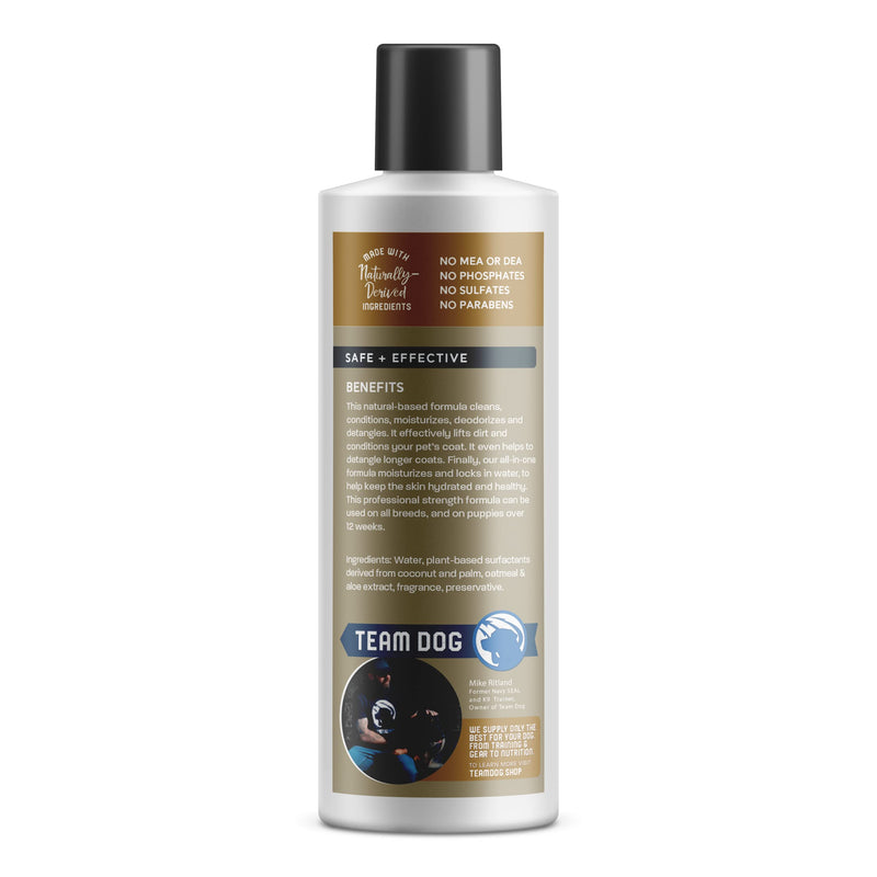TEAM DOG 5 in 1 Oatmeal Shampoo for Dogs | Moisturizing, Detangling & Deodorizing Dog Shampoo and Conditioner | for Allergies & Sensitive Skin | No MEA/DEA, Phosphate, Sulfates, Parabens | 16 Fl Oz - PawsPlanet Australia
