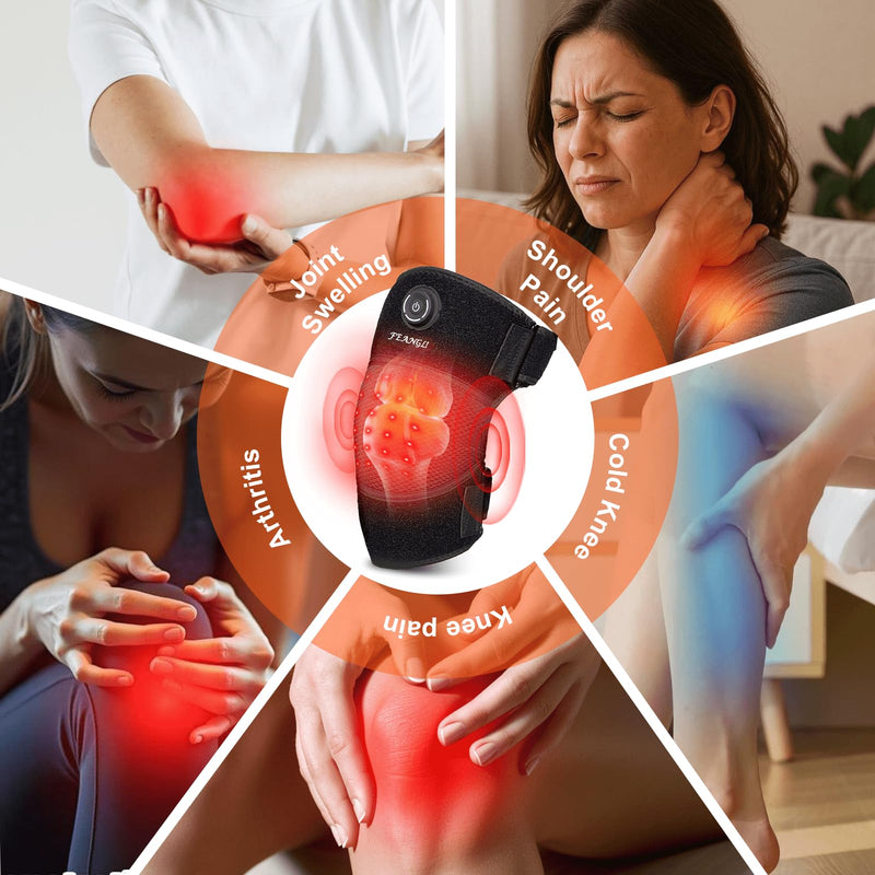 Red Light Therapy Knee Brace Infrared Light Therapy for Knee Pain Relief, 660nm & 850nm Infrared Red Heated Device for Body/Joint/Shoulder/Elbow, Wireless Portable, Gifts for Women Men 1 Pack - BeesActive Australia