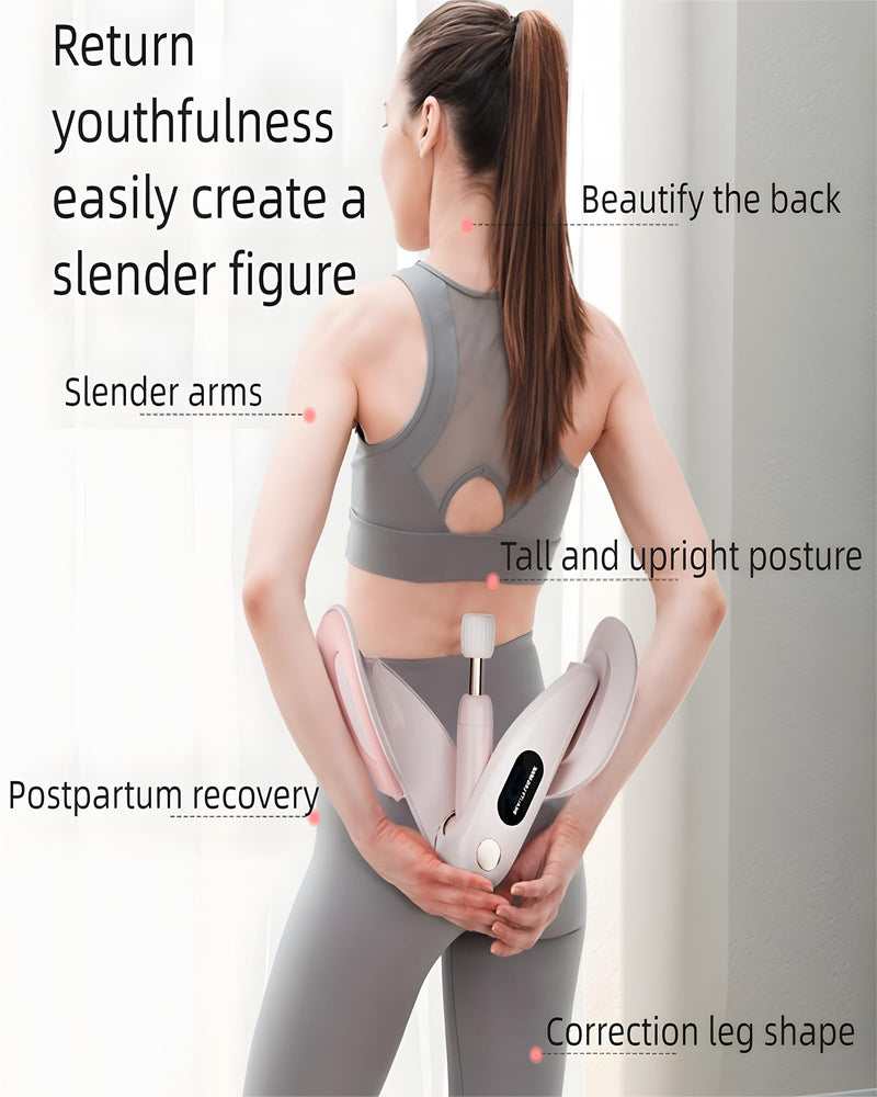 Inner Thigh Exerciser , Thigh Master Trainer - Dual-Action Home Gym Equipment for Women Pink