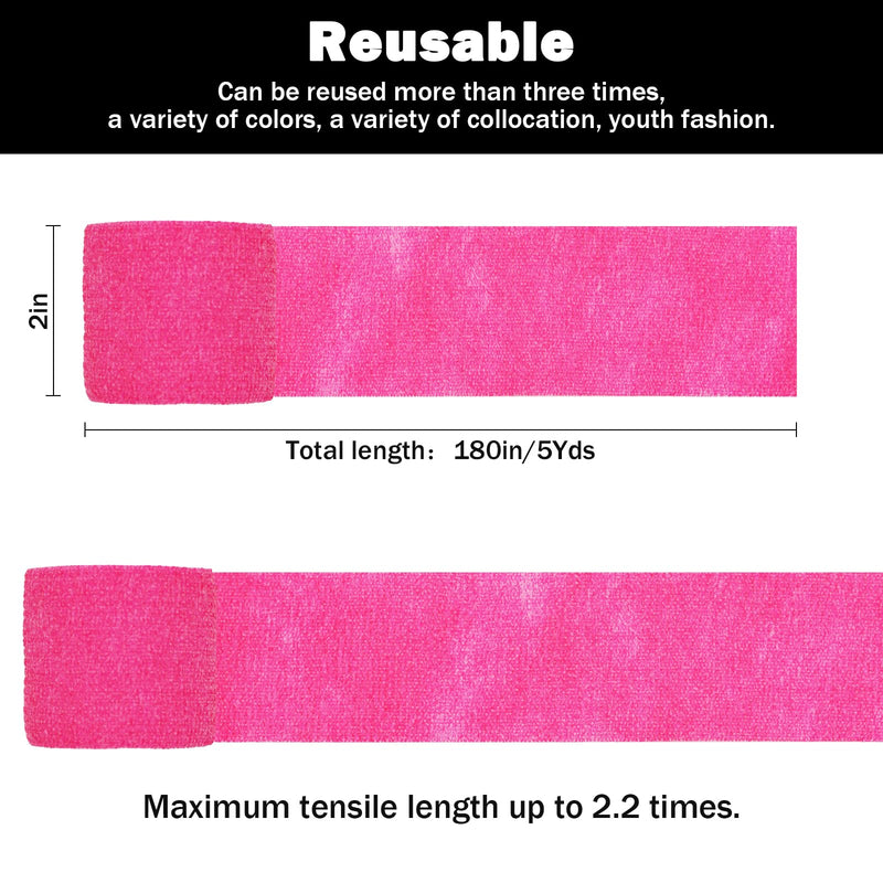 Bandages First Aid Tape Cohesive Bandage First Aid Bandages Cohesive Wrap Adhesive Bandage Self Adherent Cohesive Wrap Bandages Colorful Bandages (Bright Pink, 2-Inch) Bright Pink - BeesActive Australia