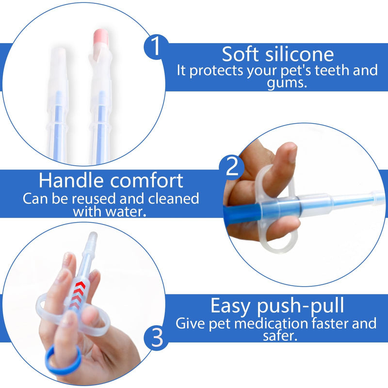 Tablet Feeder, Tablet Dispenser Cat Medication Feeder Syringe, Easy Administration for Cats and Small Dogs, Protects Teeth and Gums, Bleu - BeesActive Australia