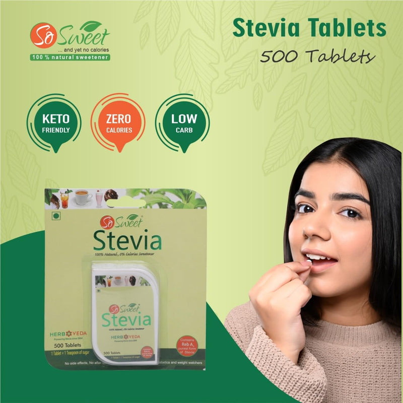 Stevia 500 Tablet Dispenser - Natural Sweetener, Zero Calories, Keto-Friendly, Sugar Substitute, No Artificial Flavors, Convenient Travel Size