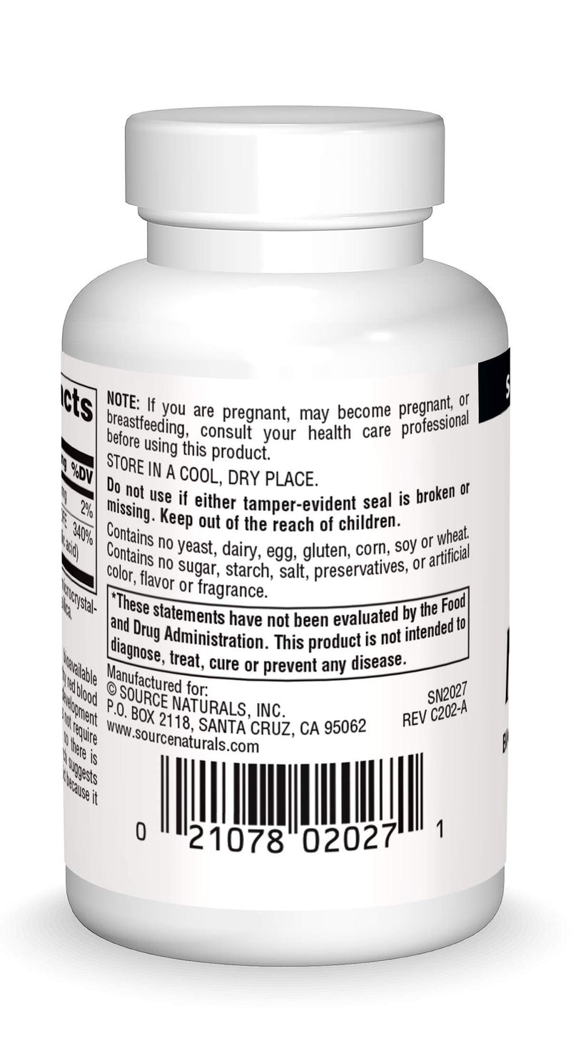 Source Naturals MegaFolinic 800mcg - 60 Tablets 1 60 Count (Pack of 1)