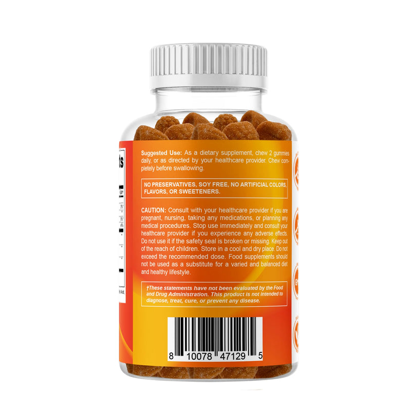Vitamatic Vegan Turmeric Gummies with Ginger & Black Pepper, 60 Count | 95% Curcuminoids and piperine, Supports Inflammatory & Antioxidant Activity*, Natural Peach Flavor, Gluten Free, Non-GMO