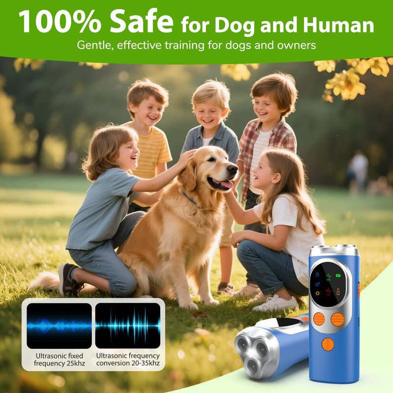 dessports Dog Bark Deterrent Device - 3X Ultrasonic Anti Barking Device for Dogs Training - 50FT Range Effective Bark Shield - Rechargeable Barking Silencer for Own or Neighbour's Dog