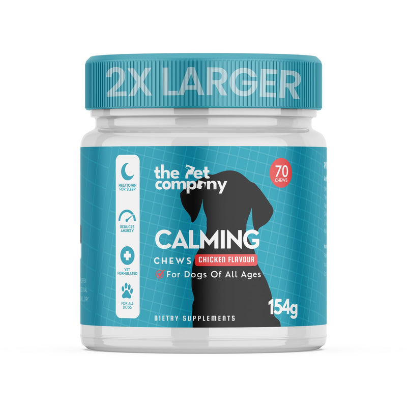 TPC Calming Chews for Dogs – 70 Soft Chicken-Flavored Treats for Anxiety Relief, Fireworks & Thunderstorm Stress, Separation, Sleep Aid & Hyperactivity – Natural Melatonin & L-Tryptophan