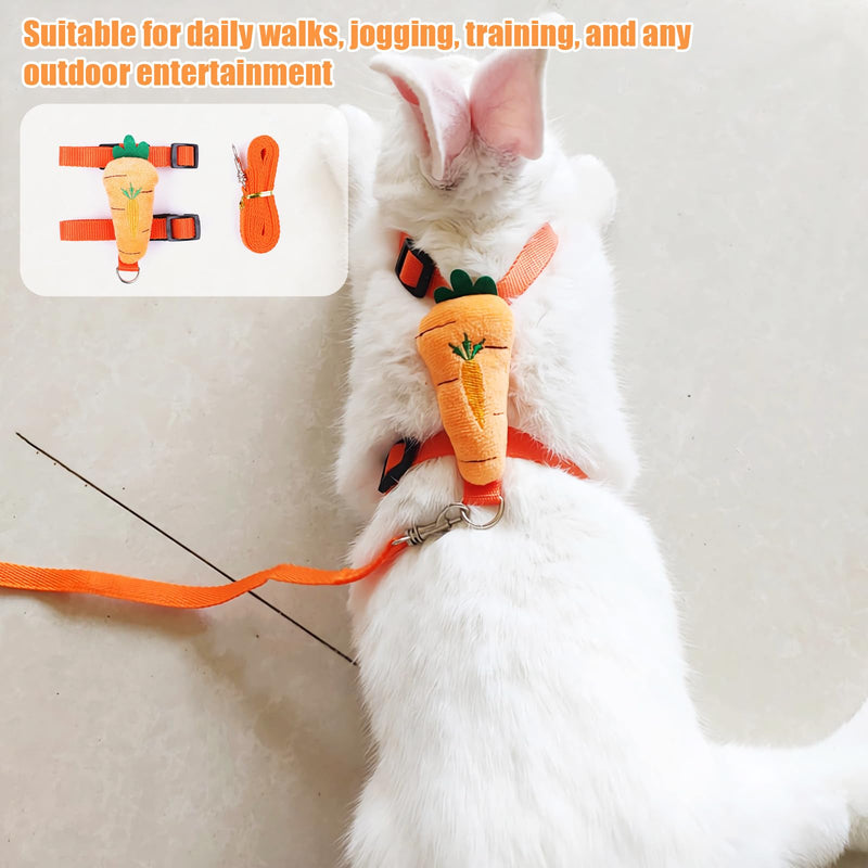 Bunny Harness and Leash for Rabbits,2 Pack Adjustable Bunny Harness,Cute Vest Harness and Leash Set, for Rabbit,Kitten, Puppy, Pig and Small Pet Animals Carrot, Strawberry S - BeesActive Australia