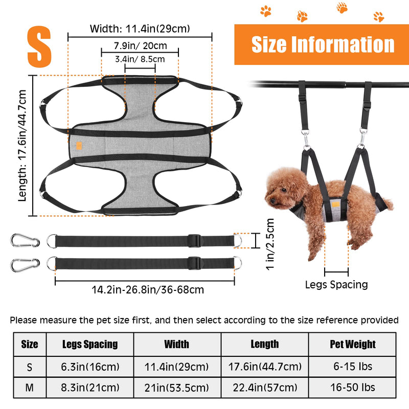 Ownpets dog grooming hammock, hammock harness with 4 hooks, for bathing, washing, grooming and nail trimming, S Width: 29cm, Length: 44.7cm, Legs spacing: 16cm - BeesActive Australia