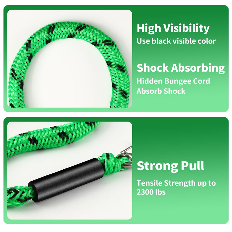 4 Pcs Boat Bungee Dock Lines, 4 Feet Mooring Rope for Docking Stretches to 6 Feet, Mooring Line Boat Accessories Docking Ropes PWC Dock Ties for Boats (Green and Black) Green and Black 4P - BeesActive Australia