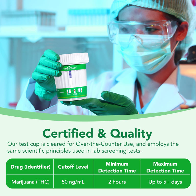 Easy@Home Marijuana Test Cup, THC Urine Drug Testing Kit, 5-Minute Results, Weed Cannabis Screening for Detox THC Flush, 1 Pack -#ECTH4-114A3 - BeesActive Australia
