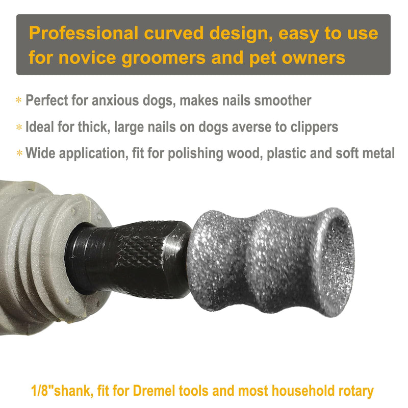 for Dremel - Diamond Dog Nail Grinder Attachment Painless Pet Nail Trimmer Bits for Large, Medium and Small Dogs & Cats Claw Grooming - BeesActive Australia