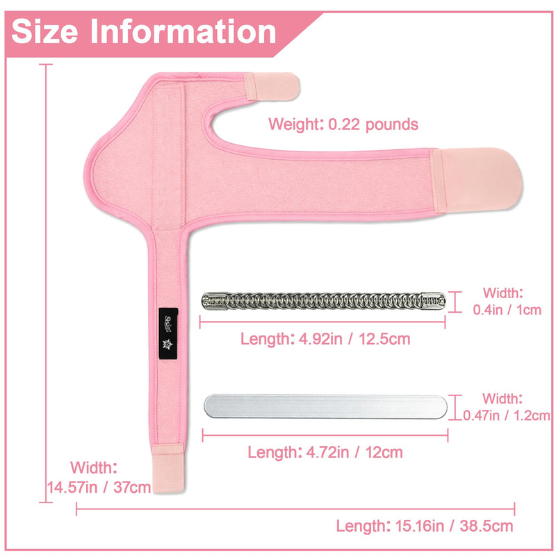 SPRING SEAON 2-Pack Bunion Corrector for Women & Men, Interchangeable 2-Level Stiffness Plates, Adjustable Big Toe Splint Toe Brace for Hallux Valgus, Day/Night Support, Toe Straightener (Pink) Pink