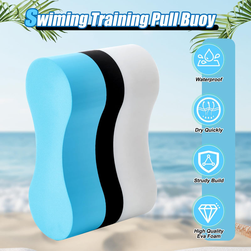 2 Pcs Swimming Kickboard Pull Buoy Set Training Aid Float Pull Buoy Leg Float Swimming Training Equipment Accessories for Hand Leg Adults Children Beginners Exercise Fitness Blue - BeesActive Australia