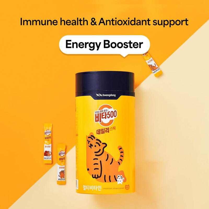 KWANGDONG Vita500 Daily Vitamin C 500mg & B Complex Powder, 180 Stick Packs 0 Ounce (Pack of 180)