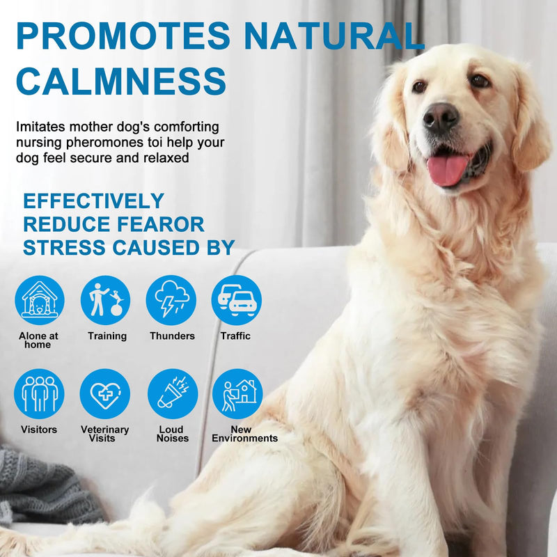 SLE Dog Calming Pheromone Diffuser, Pet Calming Diffuser for Dog Anxiety Relief 3 Refills,Relieve Separation Anxiety, Stress Barking and Chewing Calm Relaxing
