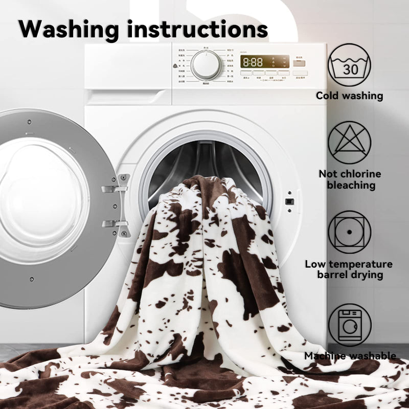 Cute Cow Print Blanket Black and White Soft Fuzzy Fleece Blanket Lightweight Cozy Throw Blanket Cowhide Gifts Decor Stuff for Girls Women Kids Boys White Cow Throw Size 50" x 60" (130 x 150 cm) - BeesActive Australia