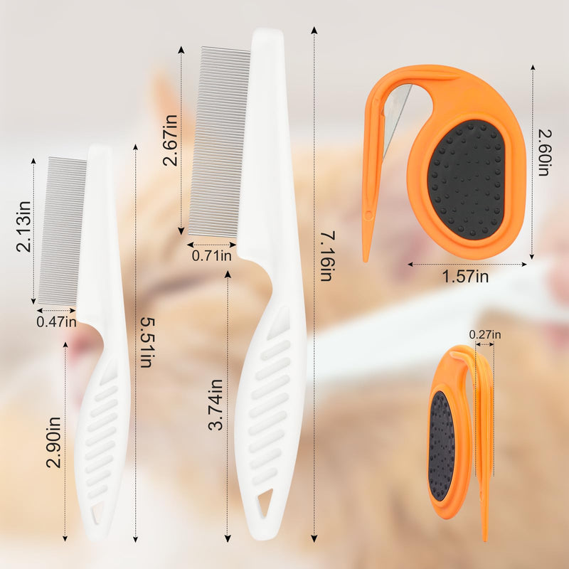 2Pcs Pet Knotting Comb for Cats - Knotting Comb Pet Grooming Tool for Dogs Cat Knot Remover Tangled and Loose Hair with 2 Pcs Pet Hair Comb Tear Stain Removal - BeesActive Australia