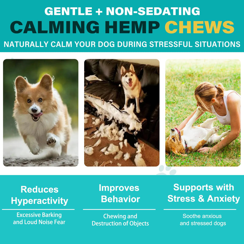 Calming Chews for Dogs(Chicken 60PCS),100% Natural Ingredients Dogs Calming Treats,Helps Dog Anxiety & Stress Relief, Separation and Barking,for All Breeds & Sizes 4.7oz(132g) Chicken