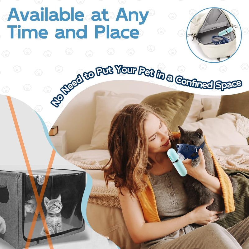 Cat Nebulizer, Pet Low Noise Nebulizer, Portable Handheld Nebulizer of Mist with Mask, Cat Inhaler for Travel or Home Daily Use for Breathing Problems, Used at Home, Outdoor Use (S) - BeesActive Australia