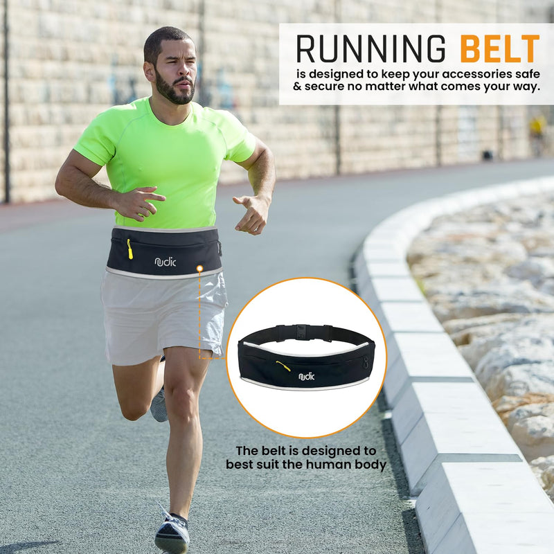 Running Belt – Lightweight Waterproof Waist Pack for Phones | Adjustable, Sweatproof Gym & Jogging Belt with Key Clip & Reflective Strap