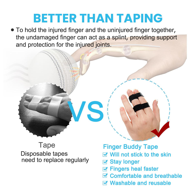 Finger Buddy Wraps, 10 PCS Finger Loops Tapes for Broken, Jammed, Swollen or Dislocated Joint, Splints Brace for Pinky Ring Middle Index, Toe Strap Bandage
