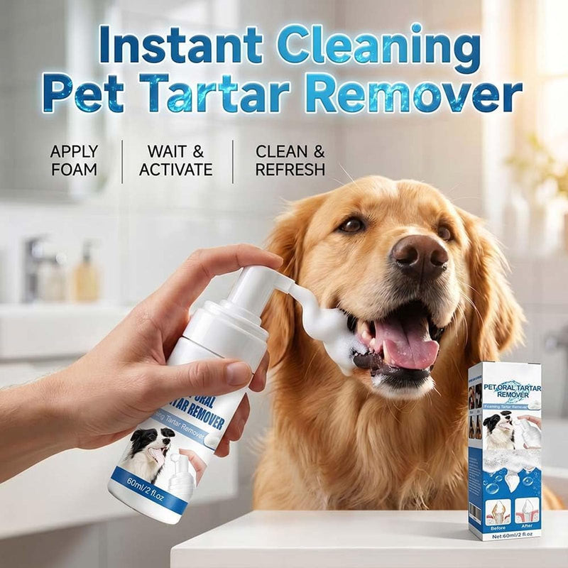 Pet Dental Tartar Remover, Oral Spray for Dogs Teeth Cleaning, Foaming Dental Care Spray for Tartar & Fresh Breath, Dog Breath Freshener, Support Healthy Gums, Reduce Tartar for Cats and Dogs (1PC)