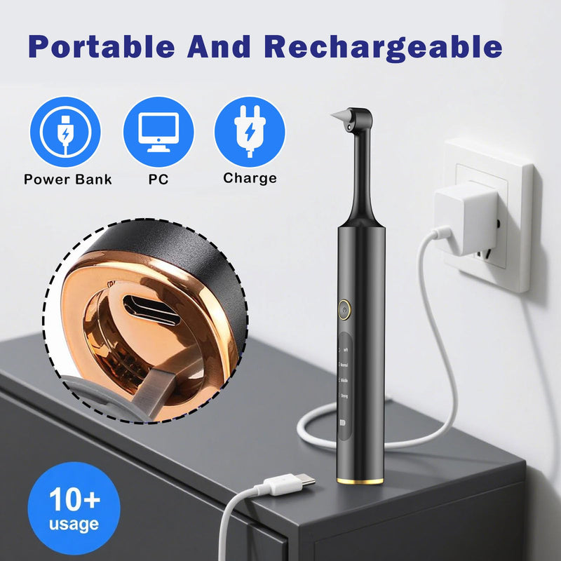 Tooth Polisher Rechargeable Teeth Polisher 4 Speed Modes,IPX6 & LED Light