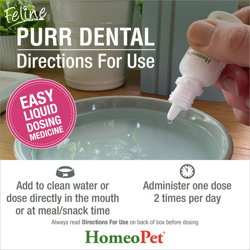 HomeoPet Feline Purr Dental, Safe and Natural Tooth and Dental Care for Cats, Cat Dental Care, 15 Milliliters 15mL - BeesActive Australia