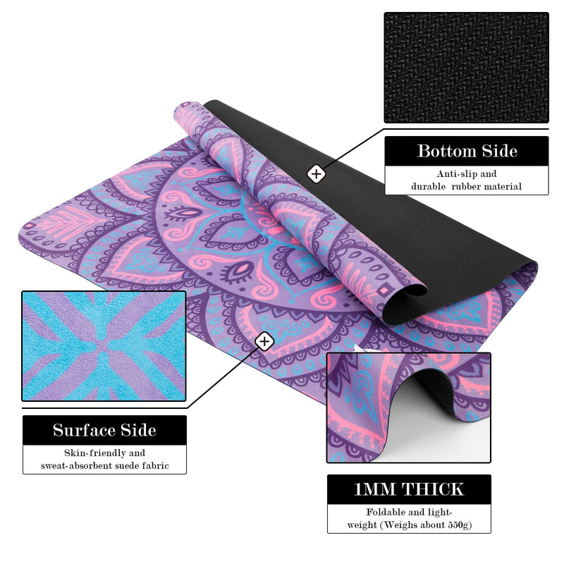 Pilates Reformer Machine Mat, Non Slip Pilates Reformer Cover Lightweight Foldable Washable Pilates Reformer Mat for Gym Fitness Purple