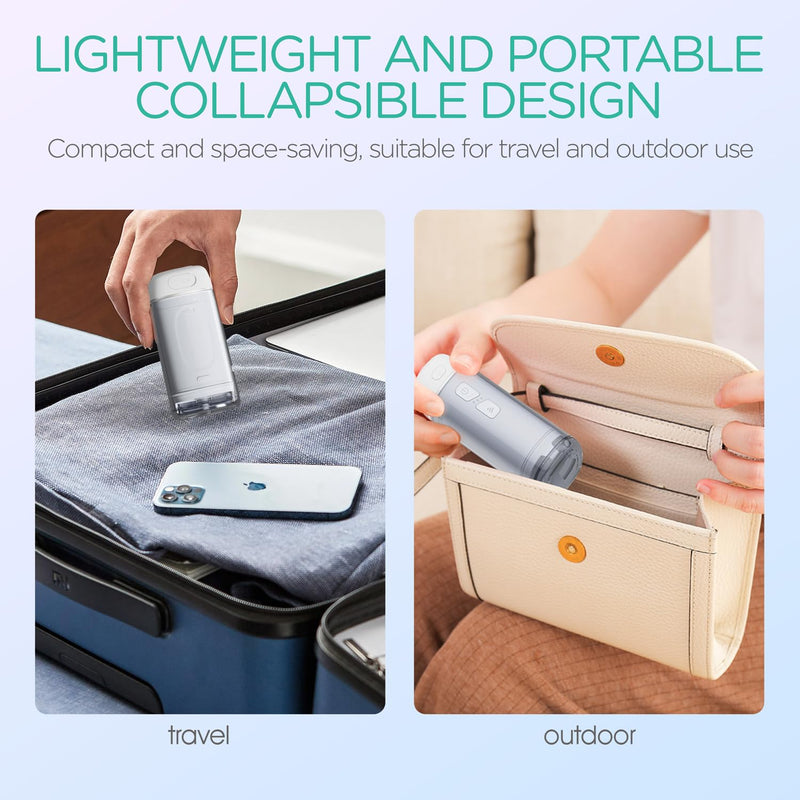 VOYOR-HEALTH Portable Water Flosser Cordless, Mini Travel Oral Irrigator with Telescopic Water Tank, IPX7 Waterproof Water Dental Flosser for Teeth Cleaning Braces & Dental Care WF510 (Silver) Silver
