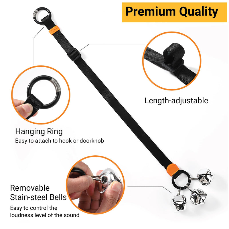 SVD.PET Dog Door Bell with Hanging Ring, Dog Bells to Go Outside for Potty Training, Can Attach to Door Knob or Anywhere Near The Door, Height Adjustable, Loud Jingle Bells for Puppies (Navy Blue) One Dog Bell Navy Blue - BeesActive Australia